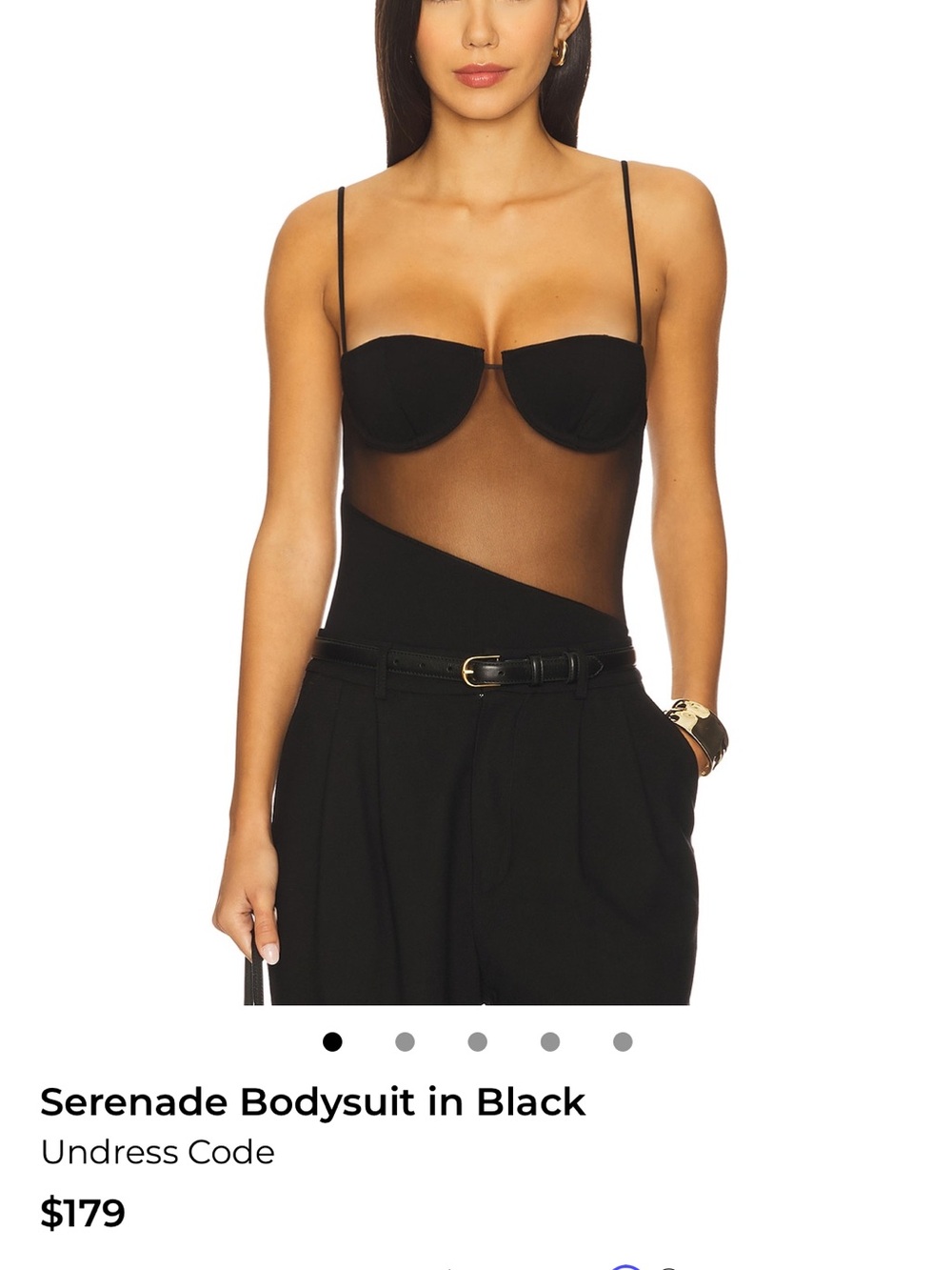 Serenade Black Mesh Asymmetric Bodysuit by Undress Code